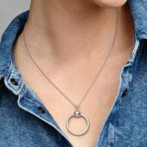 Pandora silver chain and moments small O pendant set